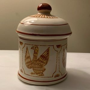 French Country Pottery Jar Lincolor G. Brachet Terrasson Bird Motif